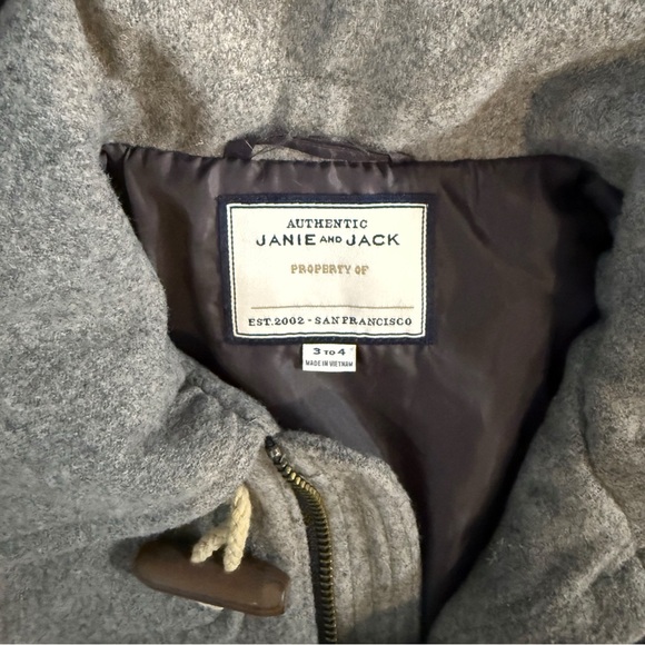 Janie and Jack Gray Toggle Pea Coat 3-4 - Picture 3 of 4